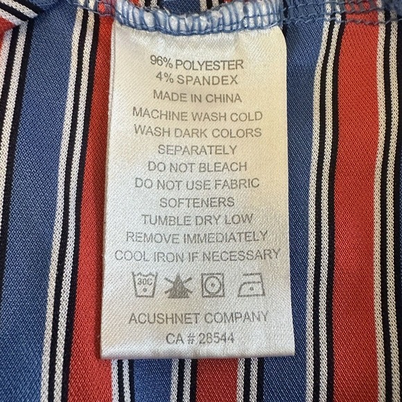 FOOTJOY Men's Striped Golf Polo Shirt Size M Short Sleeve OLD AMERICAN GOLF CLUB - Picture 7 of 7